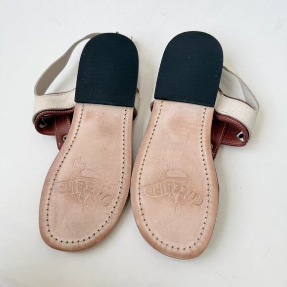 Freebird by Steven Sorrento Leather T-Strap Sandals – Brown/Cream Size 8 - Picture 7 of 9